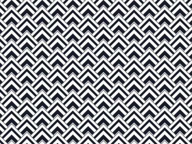 Tekrarlanan Geometrik Üçgen Desenli Siyah ve Beyaz Arkaplan.