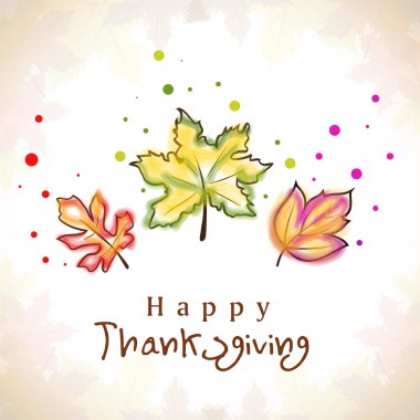 Şükran günü kutlama ile akçaağaç yaprakları ve metin.