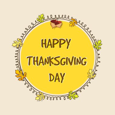 Şükran günü kutlama ile yuvarlak çerçeve.