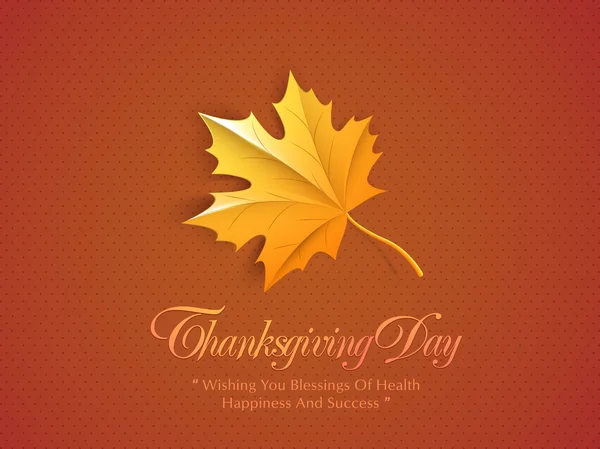 Thanksgiving Day celebration concept with meple leafs. — Stock Vector