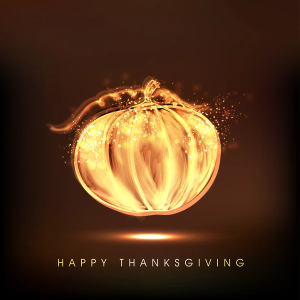 Celebración del día de acción de gracias con calabaza brillante . — Vector de stock