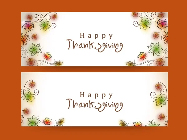 Thanksgiving banner for thanksgiving day celebration. — Stock Vector