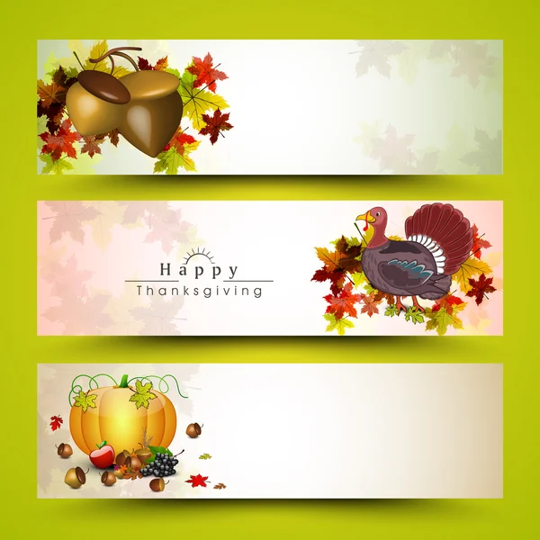 Thanksgiving banner for thanksgiving day celebration. — Stock Vector