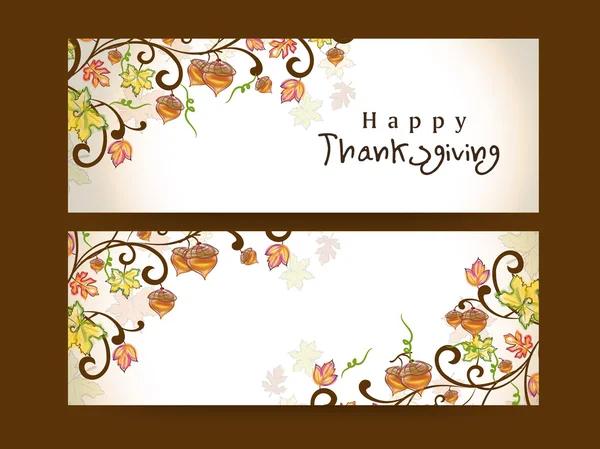 Thanksgiving banner for thanksgiving day celebration. — Stock Vector