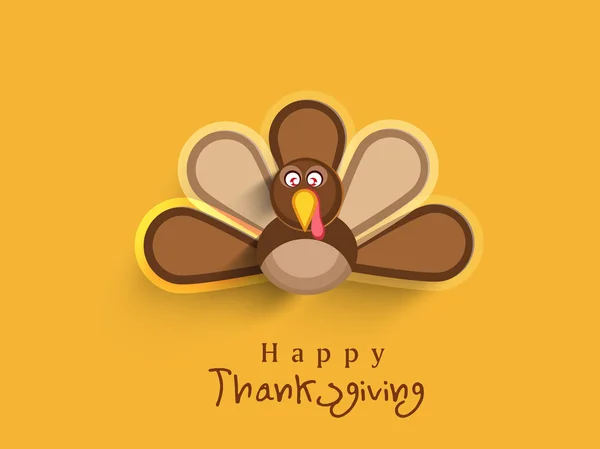 Thanksgiving day celebration with turkey bird. — Stock Vector