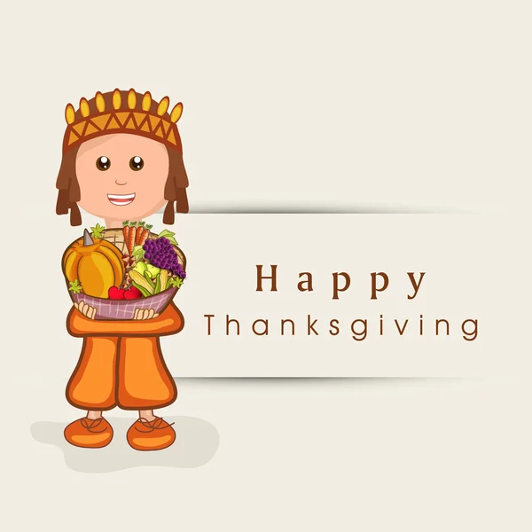 Празднование Дня благодарения с открыткой . — стоковый вектор