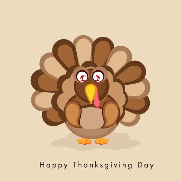 Thanksgiving day celebration with turkey bird. — Stock Vector