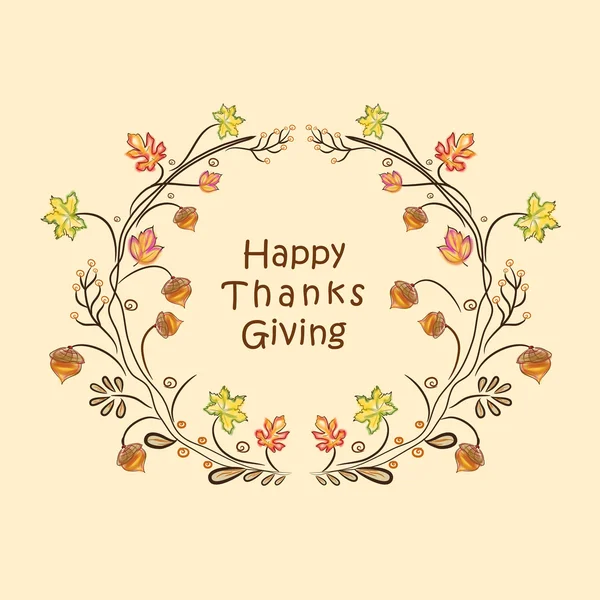 Thanksgiving day viering met stijlvolle kaart. — Stockvector