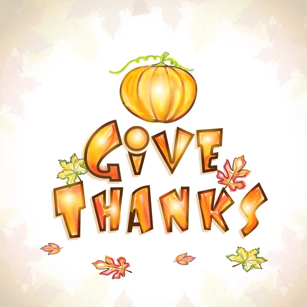 Thanksgiving day celebration with stylish text. — Stock Vector