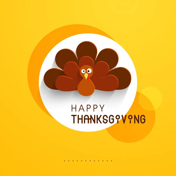 Celebration of thanksgiving day with turkey bird and rounded fra — Stock Vector