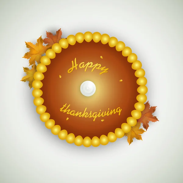 Thanksgiving day celebration with rounded pearl frame. — Stock Vector