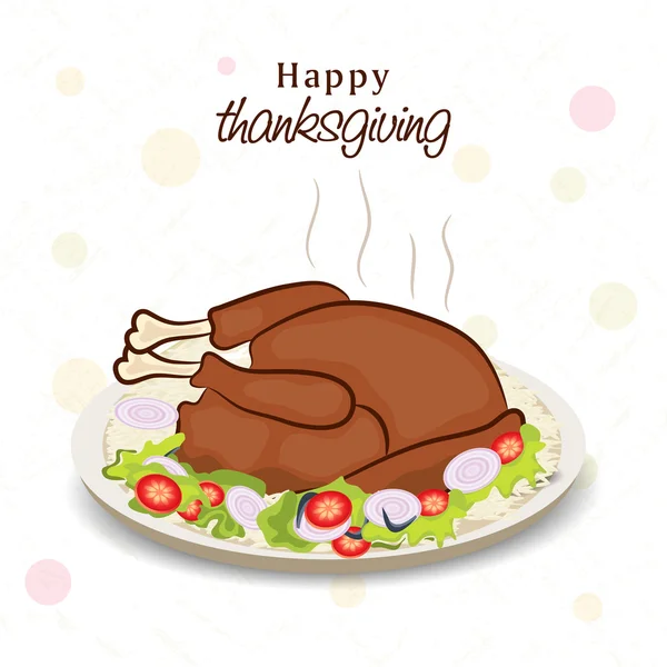 調理済みの鶏肉と感謝祭の祭典. — ストックベクタ