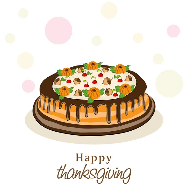 Hari Thanksgiving perayaan dengan kue . - Stok Vektor