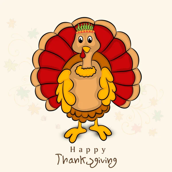 Thanksgiving day celebration with turkey bird. — Stock Vector