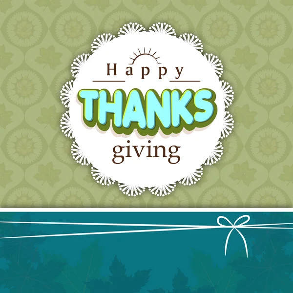 Dia de Ação de Graças celebração com cartão elegante . —  Vetores de Stock