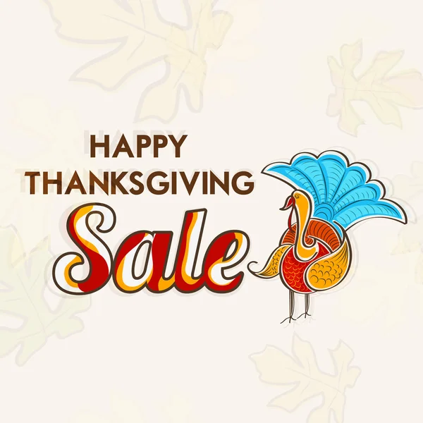 Fête de Thanksgiving avec vente et démontage affiche . — Image vectorielle