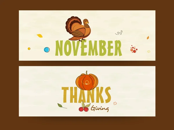 Happy Thanksgiving sidhuvud eller banner. — Stock vektor