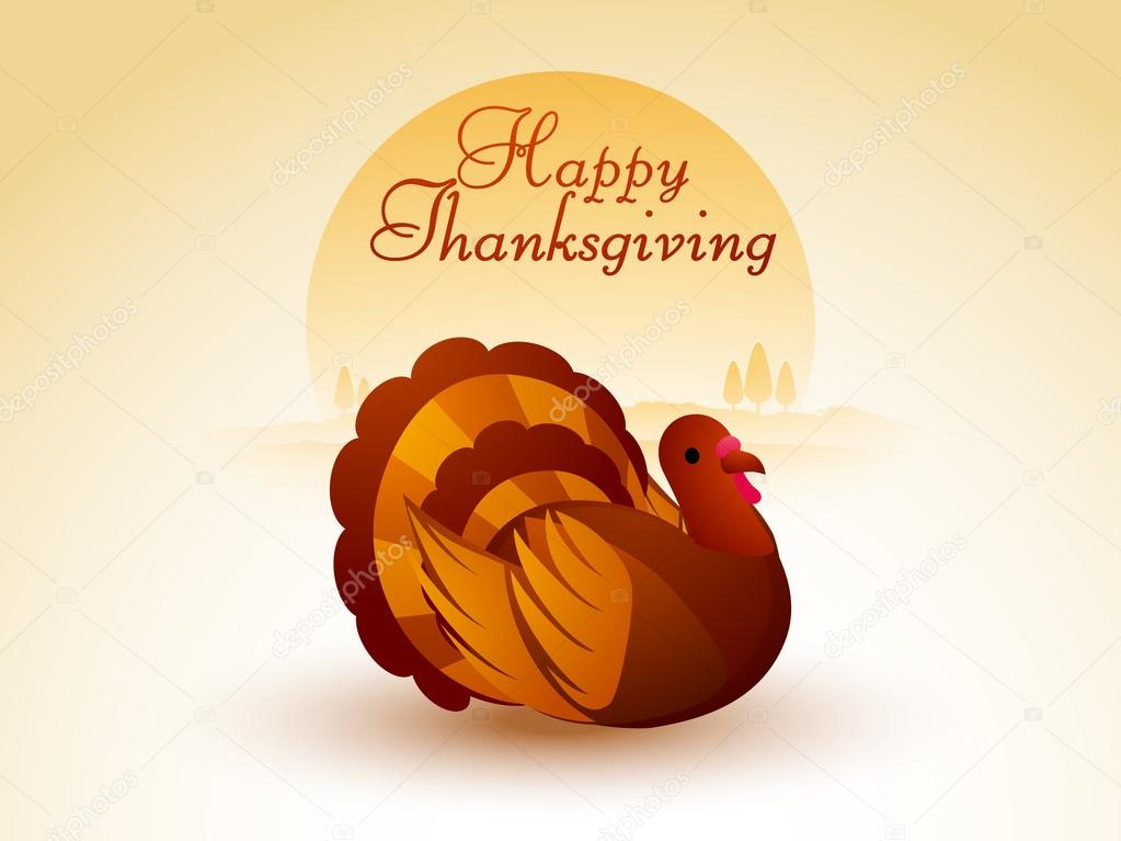 Concept of turkey bird for Thanksgiving Day celebration.