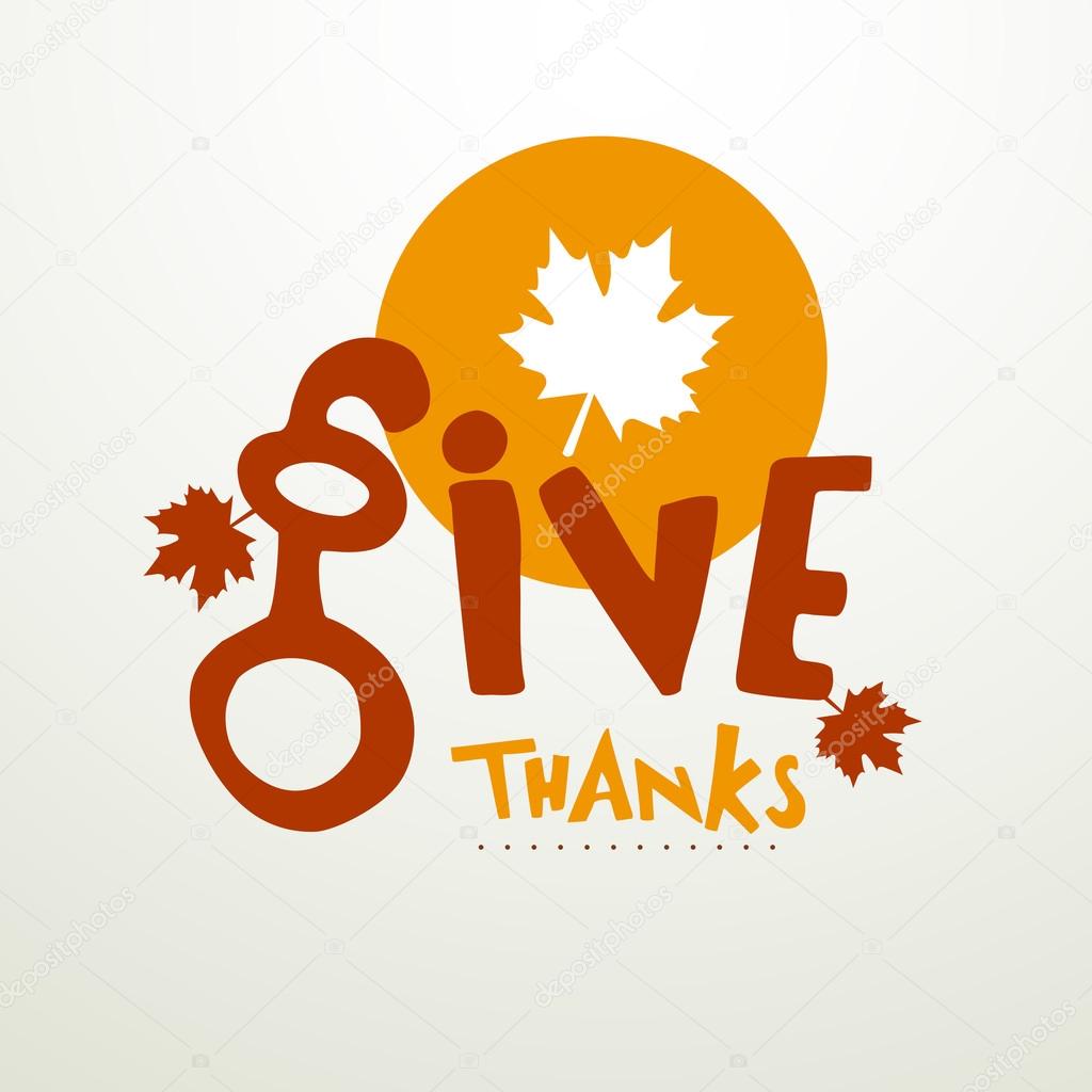 Thanks giving day celebration with stylish text.