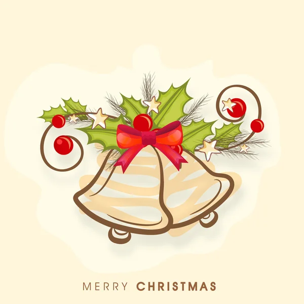 Celebración de Navidad con campanas de jingle . — Vector de stock