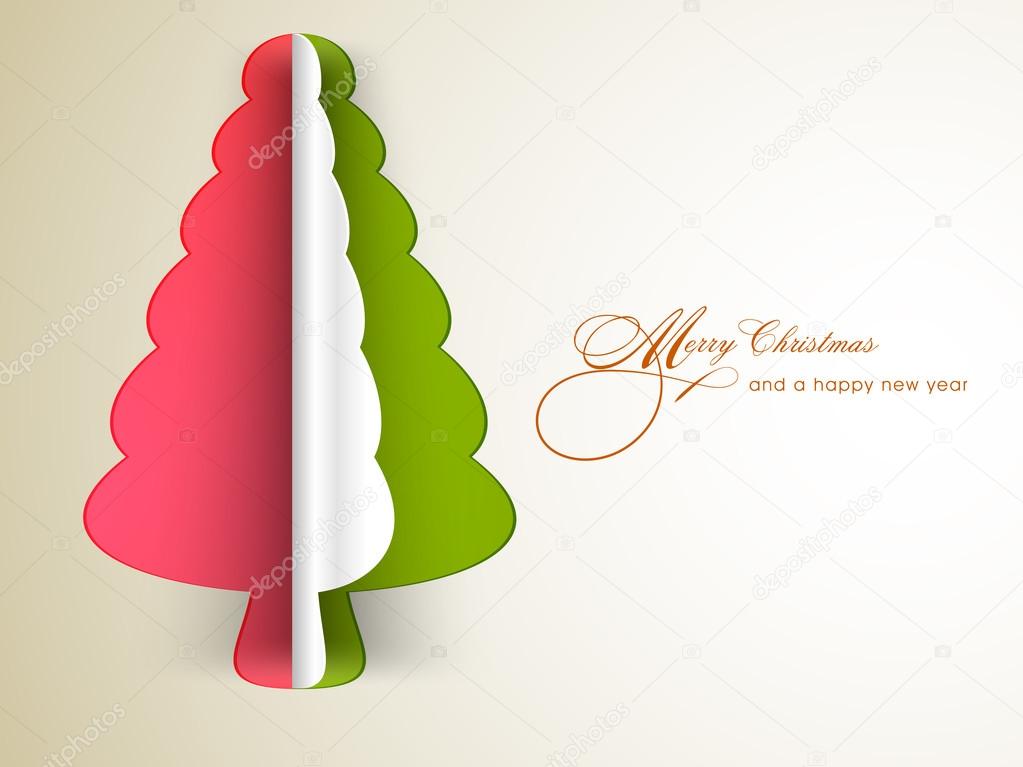 Merry Christmas Greeting Card Design.