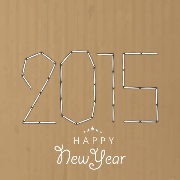 New Year 2015 celebration with stylish text design. — Stock Vector