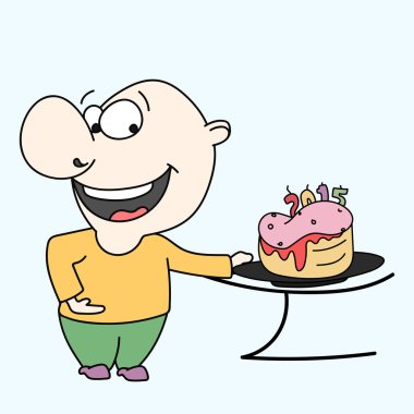 Kek ile yeni yıl kutlama.