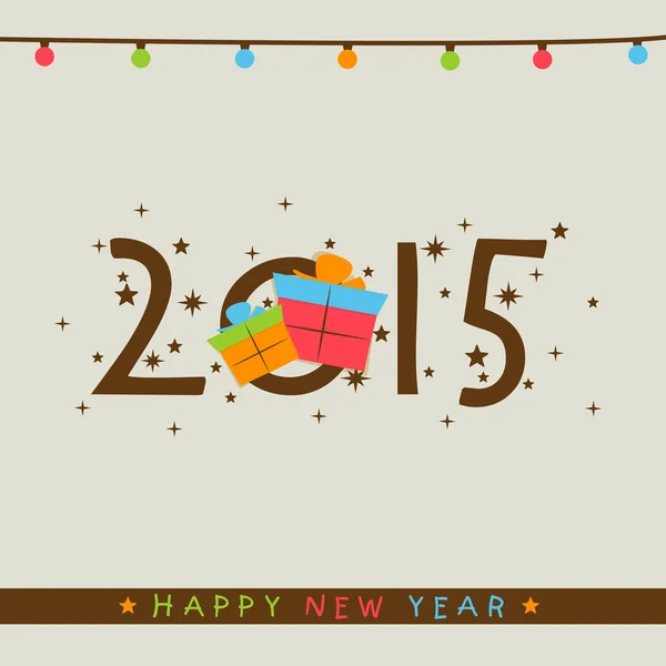 Happy New Year 2015 celebration greeting card. — Stock Vector