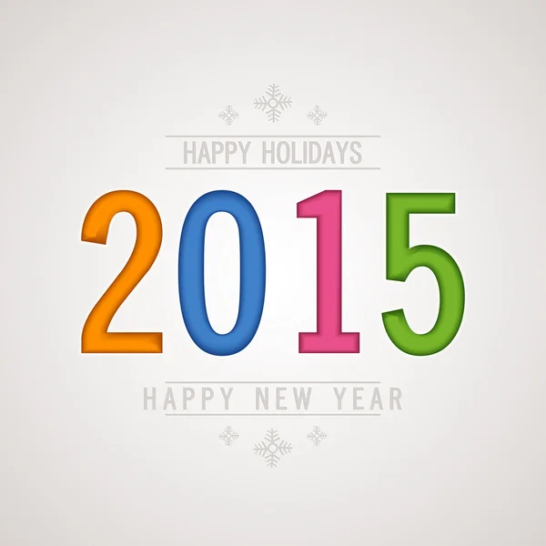 Colorufl 文本的 2015年新年快乐和快乐 Holida 的概念 — 图库矢量图片