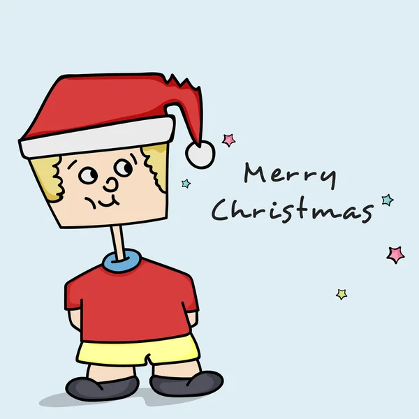 Feliz celebración de Navidad con chico de dibujos animados . — Archivo Imágenes Vectoriales