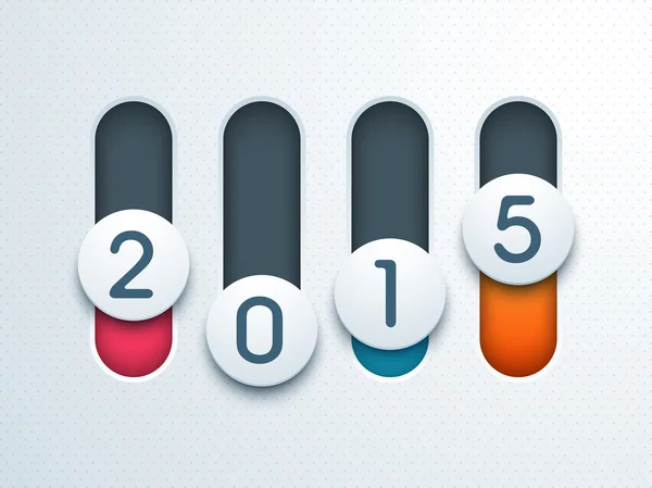 Ευτυχή εορτασμό της Πρωτοχρονιάς με αριθμητικό 2015 κείμενο. — Διανυσματικό Αρχείο