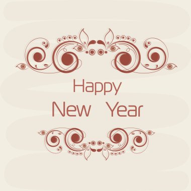 Mutlu yeni yıl metin tasarımı.