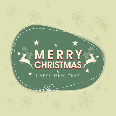 Neşeli Noel ve mutlu yeni yıl kutlama tebrik kartı.