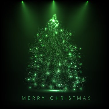 Shiny green christmas tree for Chritmas celebration. clipart