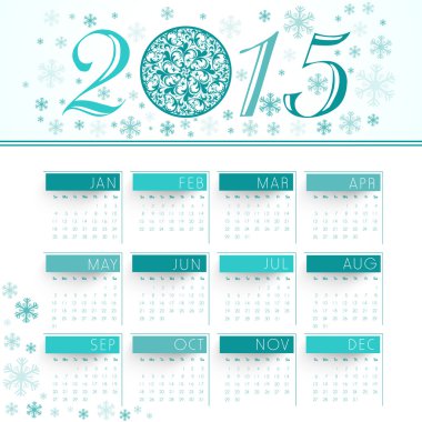 Yıl 2015'in parlak şık takvim tasarım.