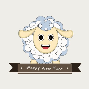 Koyun mutlu yeni yıl kutlamaları.