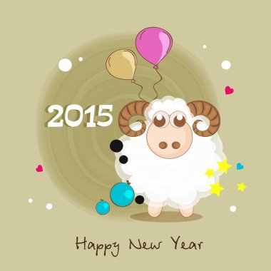 Mutlu yeni yıl 2015 kutlamaları tebrik kartı tasarımı.
