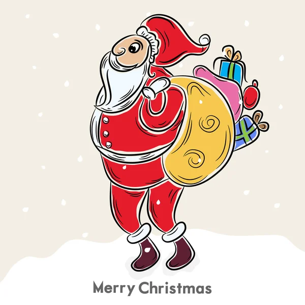 Merry Christmas celebration met Santa Claus. — Stockvector