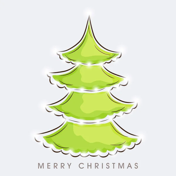 Viering van Merry Christmas festival met x-mas tree. — Stockvector