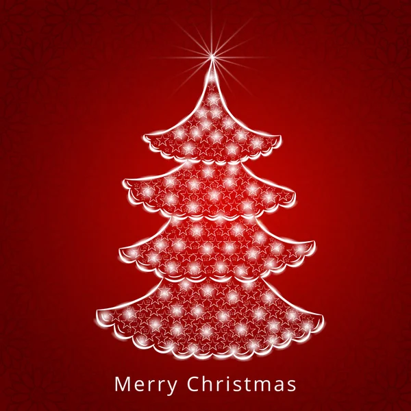 Merry Christmas celebration with x-mas tree. — Stock Vector