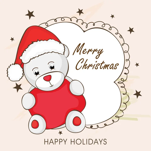 Merry Christmas celebration wenskaart met cartoon van Santa. — Stockvector