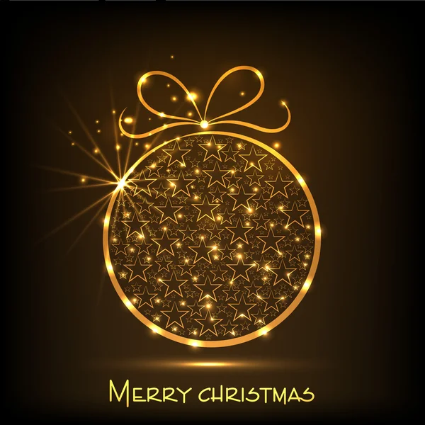 Joyeux Noël fête avec brillant boule de Noël doré . — Image vectorielle