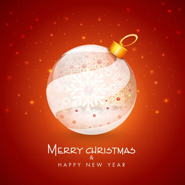 Fête de Noël avec boule de décoration . — Image vectorielle