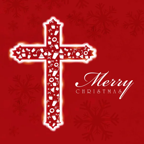 Merry Christmas celebration concept with cross. — Stock Vector