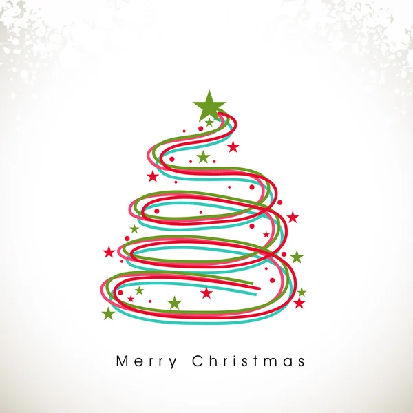 Merry Christmas celebration with x-mas tree design. — Stock Vector