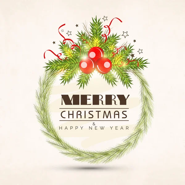 Merry Christmas celebration poster, banner or flyer design. — Stock Vector