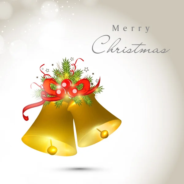Sino jingle dourado brilhante para a celebração de Feliz Natal . — Vetor de Stock