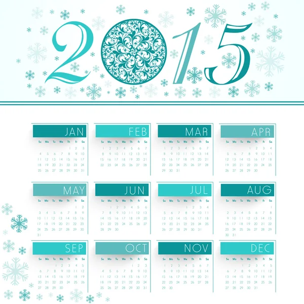 Shiny stylish calendar design of Year 2015. — Stock Vector