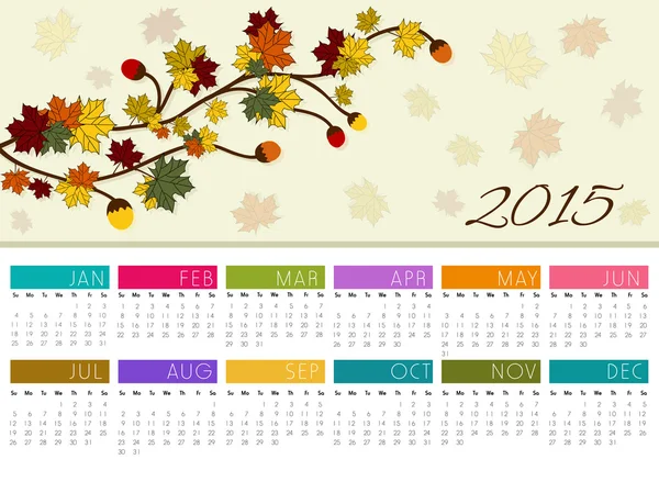 Concepto de hermoso 2015 Calendario de año . — Vector de stock