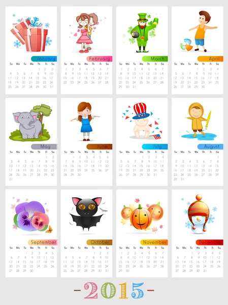 Kalender 2015. — Stock vektor